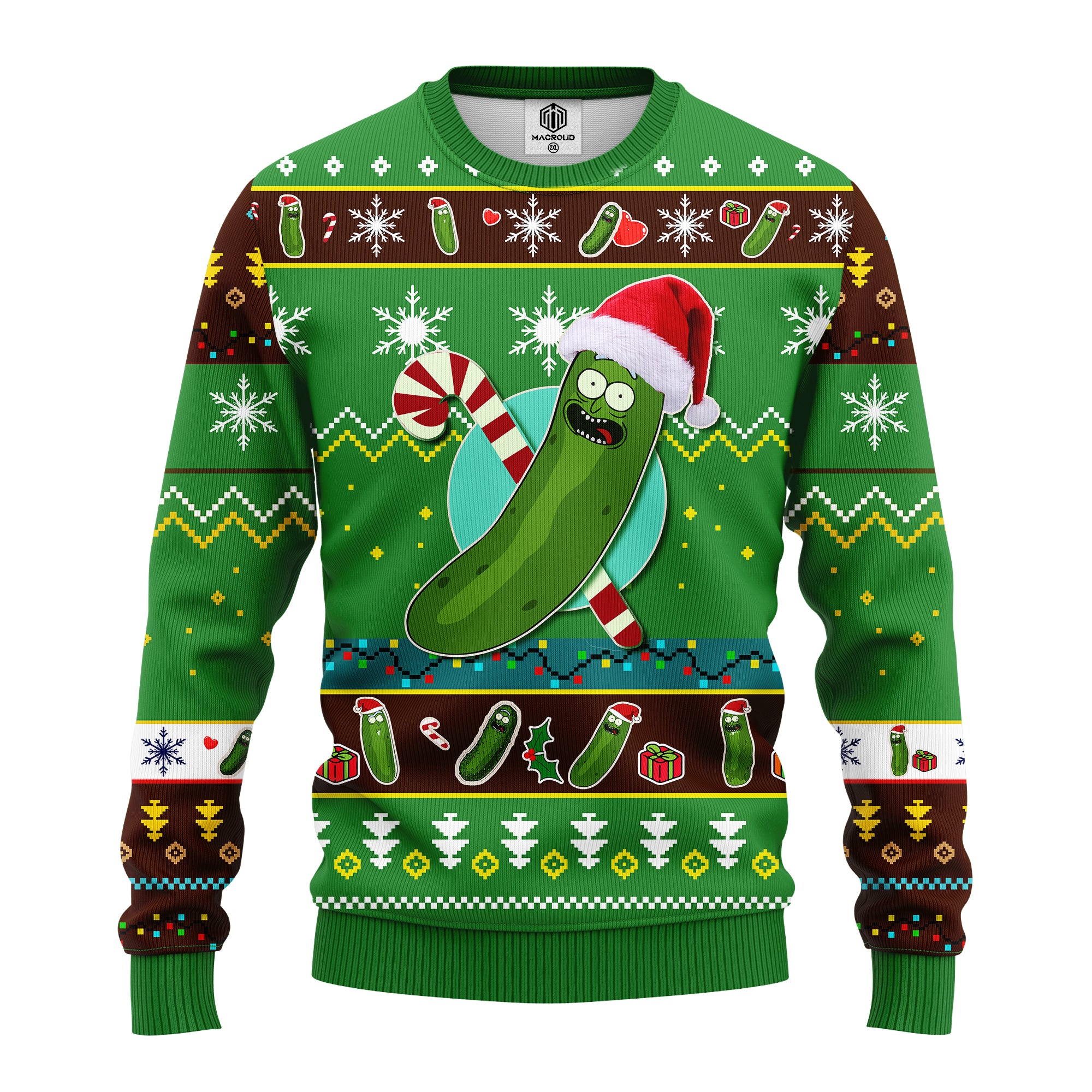 Pickle Rick Rick And Morty Ugly Christmas Sweater Green 2 Amazing Gift Idea Thanksgiving Gift