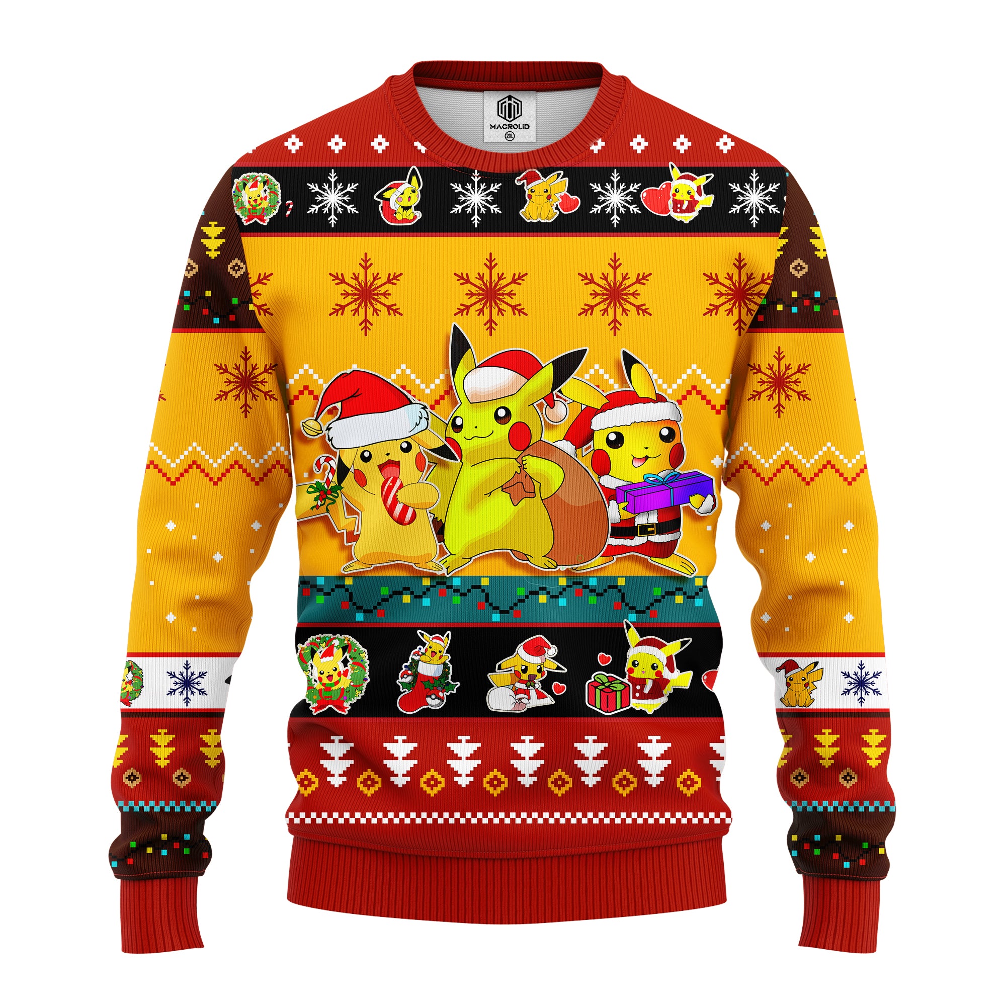 Pikachu Pokemon Ugly Christmas Sweater Yellow 2 Amazing Gift Idea Thanksgiving Gift