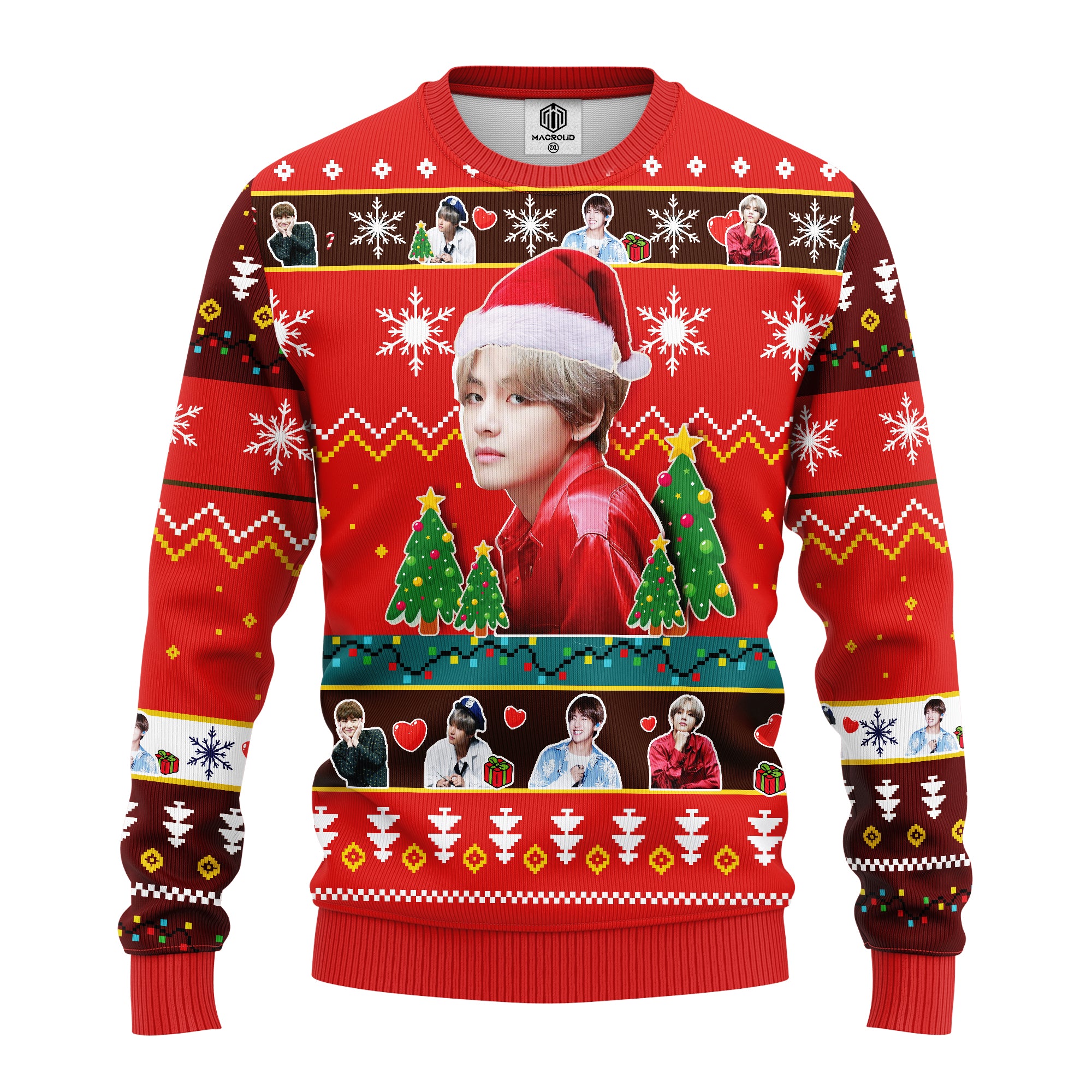 V Bts Ugly Christmas Sweater Red Amazing Gift Idea Thanksgiving Gift