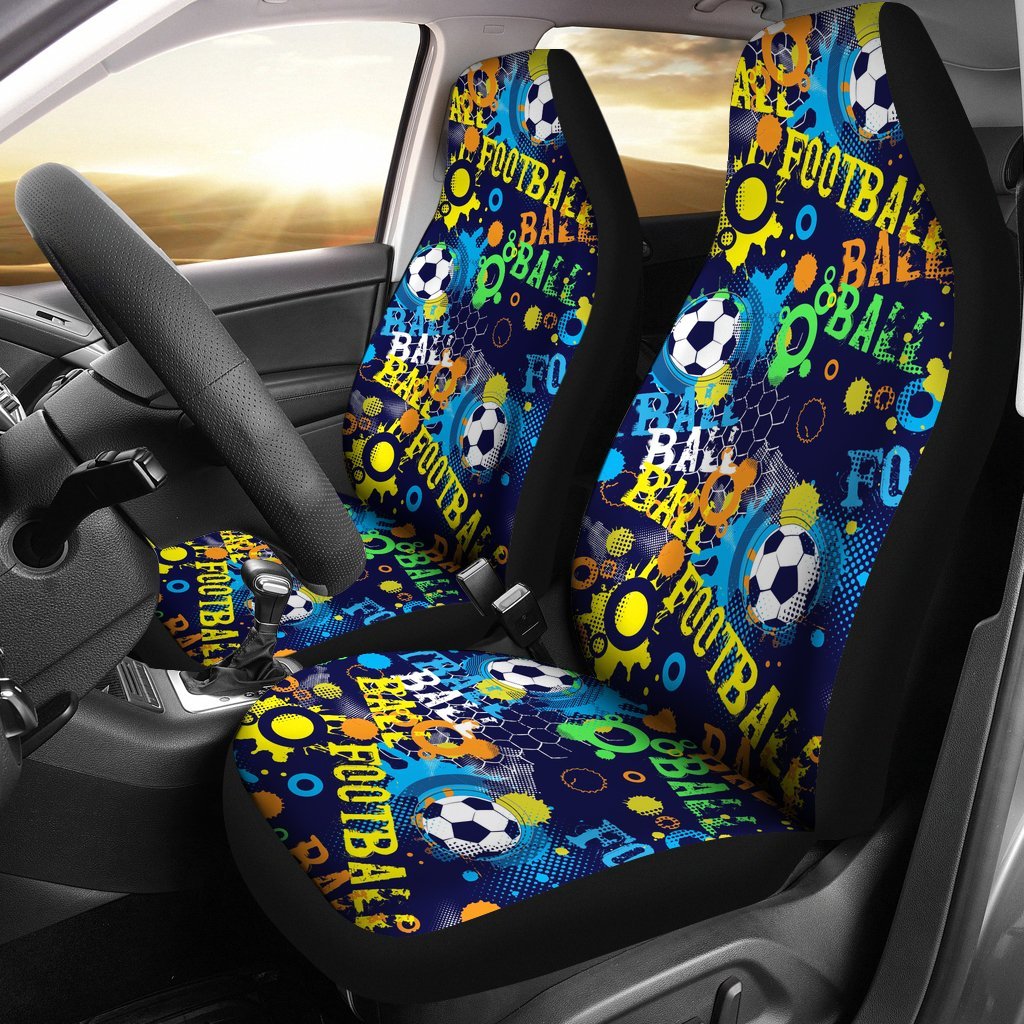 Foot Ball Abstract Soccer Pattern Car Seat Covers