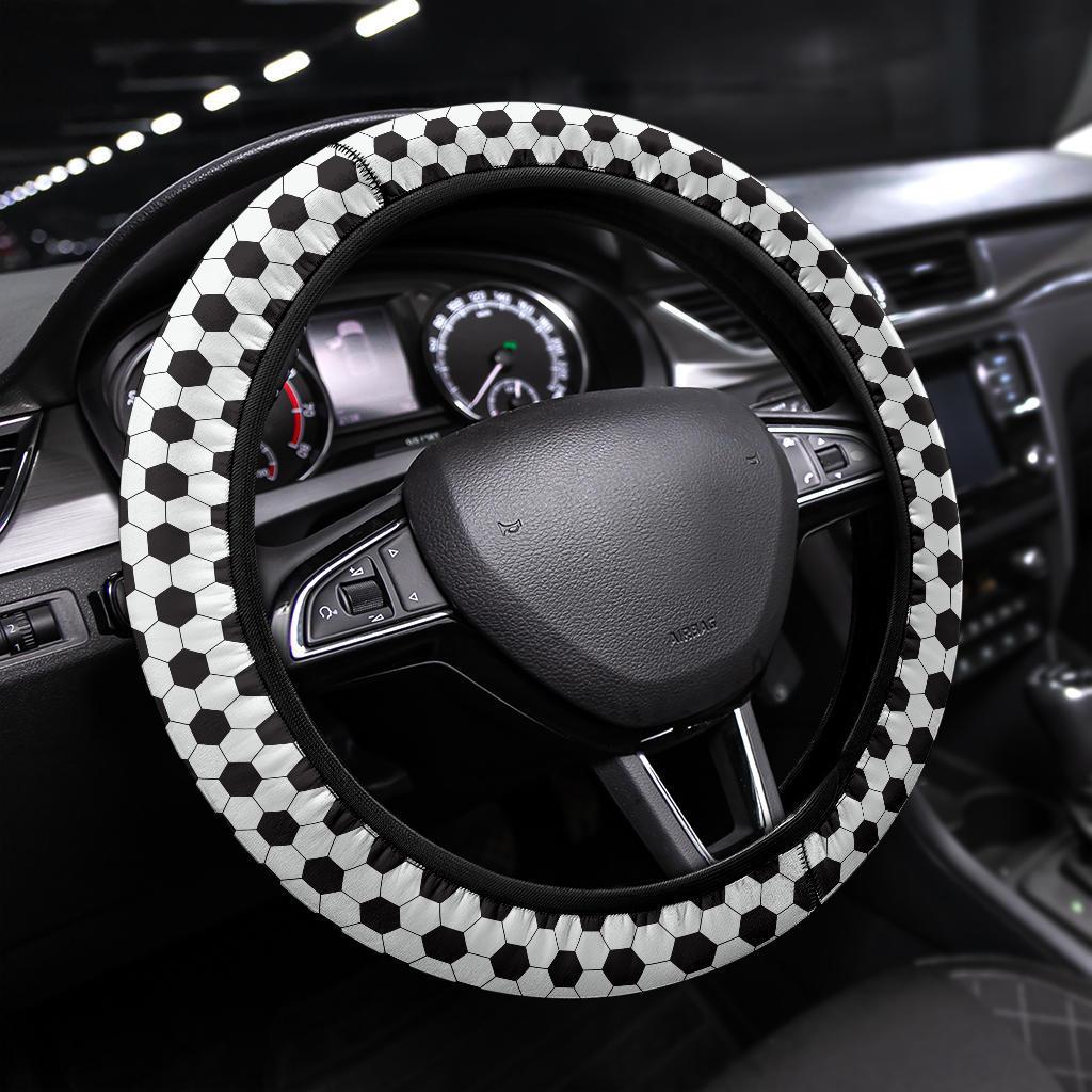 Football Soccer Ball Premium Car Steering Wheel Cover