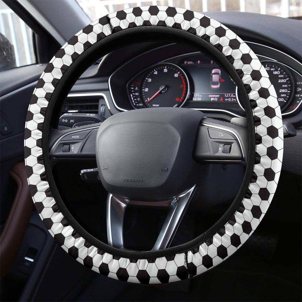 Football Soccer Ball Premium Car Steering Wheel Cover