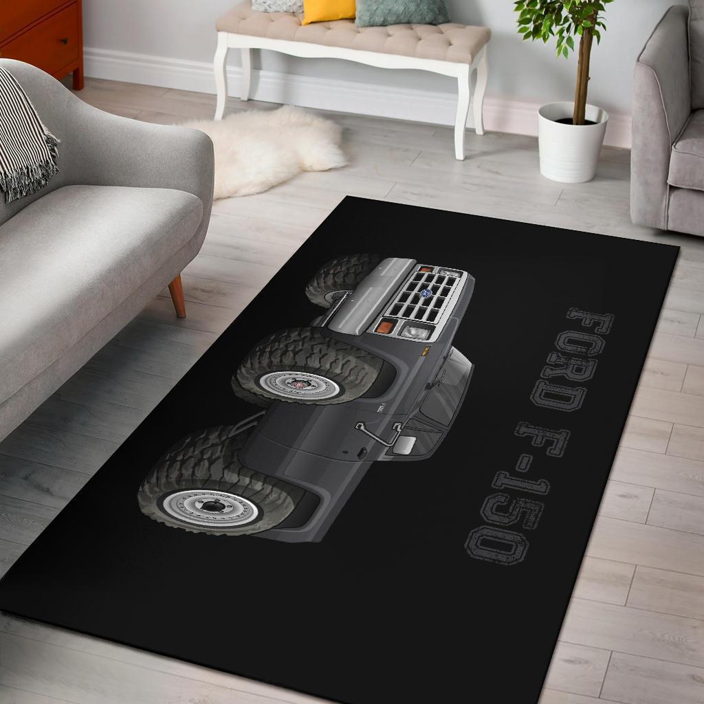 Ford F-150 4X4 Grey Black Area Rug Carpets