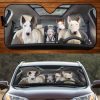 Four Bull Terriers Family Car Windshield Auto Sun Shade Amazing Best Gift Ideas 2021