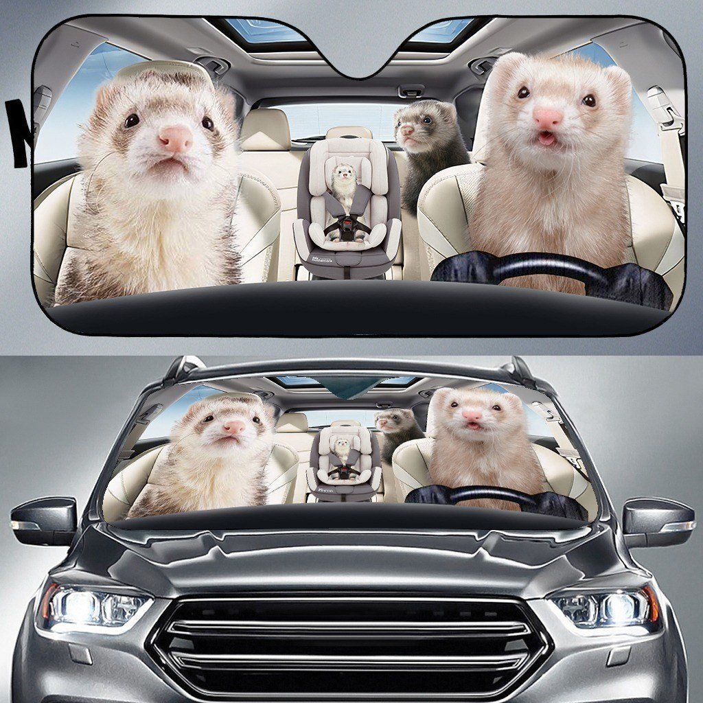 Four Ferrets Family Car Windshield Auto Sunshade Amazing Best Gift Ideas 2022