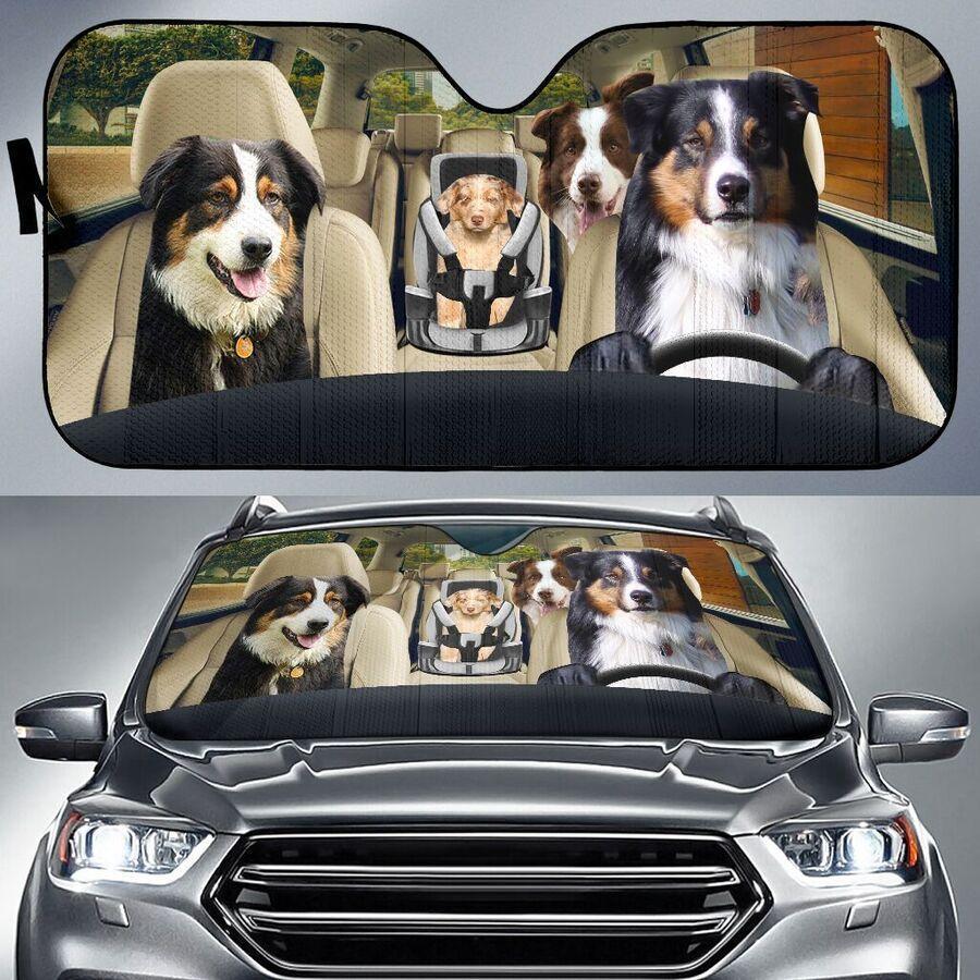 Four Shepherd Dogs Family Car Windshield Auto Sunshade Amazing Best Gift Ideas 2022