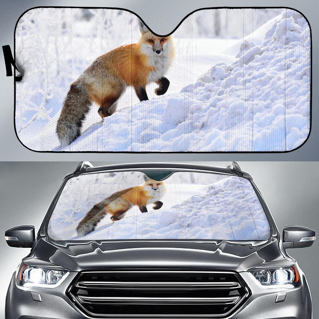 Fox Winter Snow Hd Car Sun Shade Gift Ideas 2021