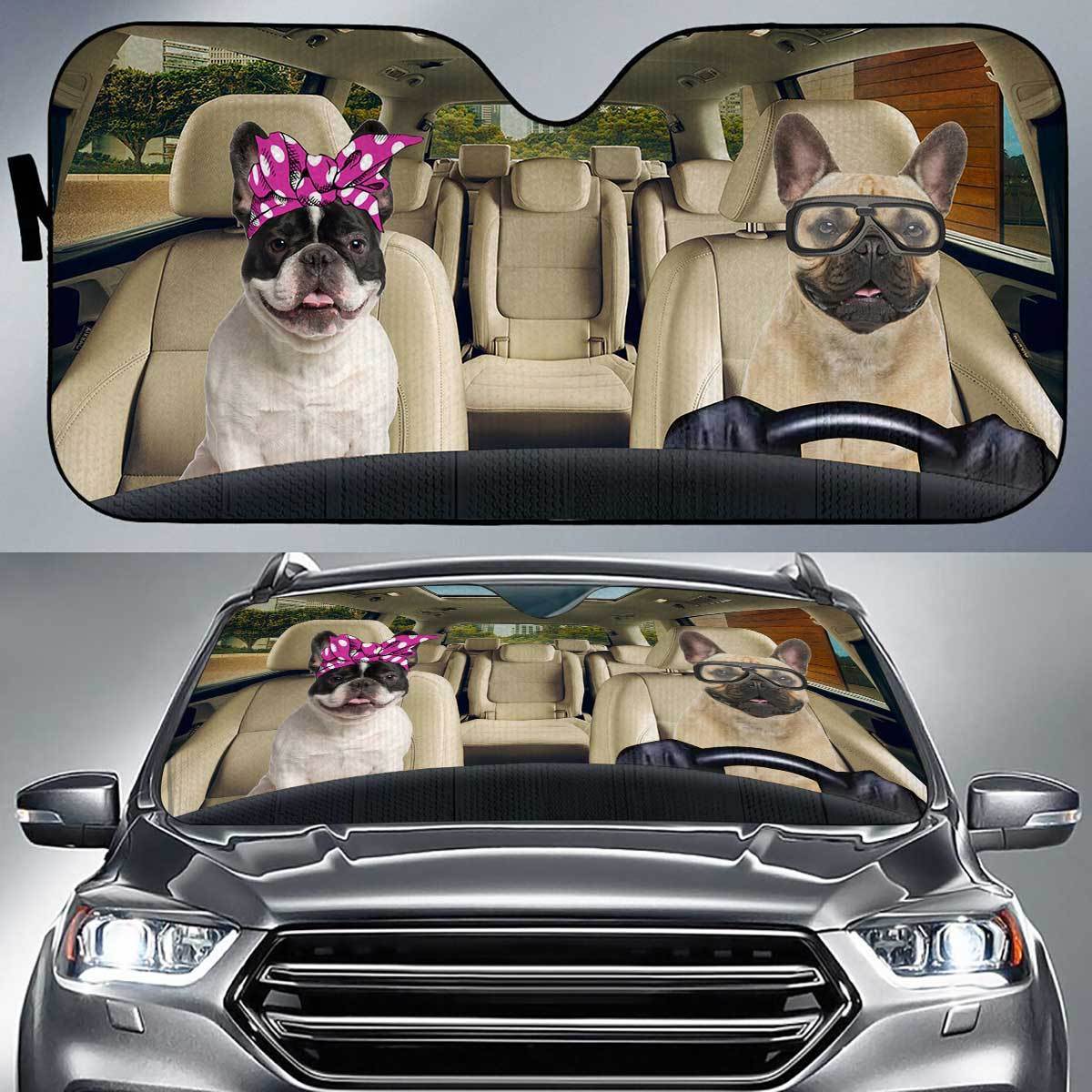 French Bulldog Driver Auto Sun Shade Gift Ideas 2021