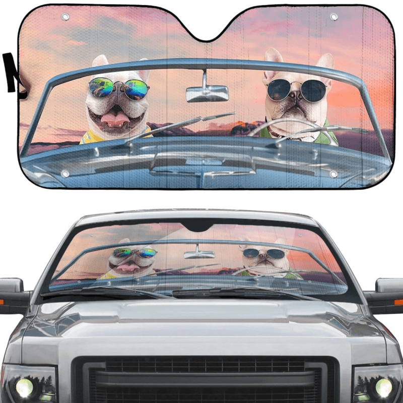 French Bulldog Driving Car Sunshade Gift Ideas 2021