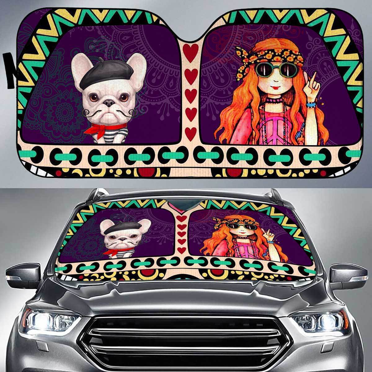 French Bulldog Peace Auto Sun Shade Gift Ideas 2022