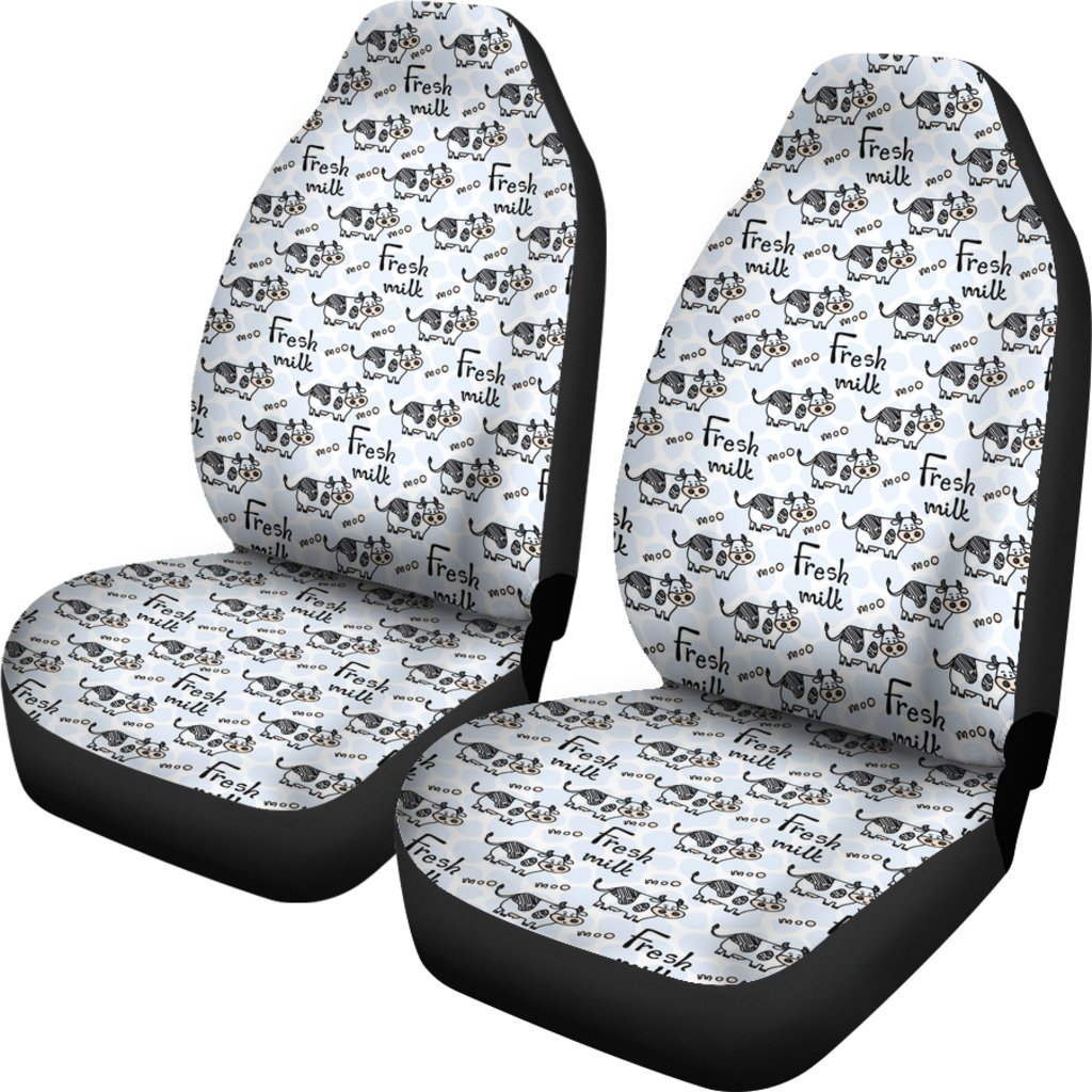 Fresh Milk Cow Print Car Seat