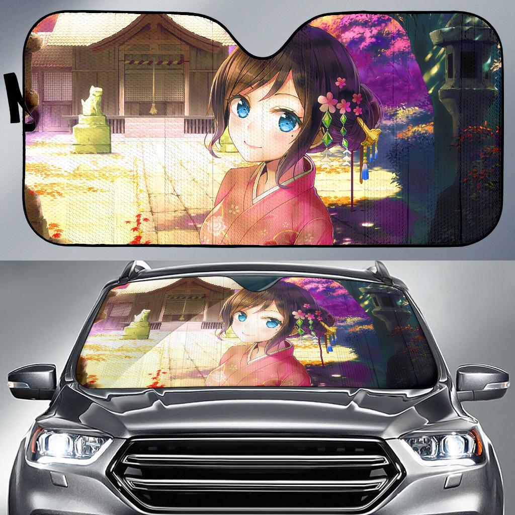 Anime Girl Kimono Girl Hd Car Sun Shade Gift Ideas 2022
