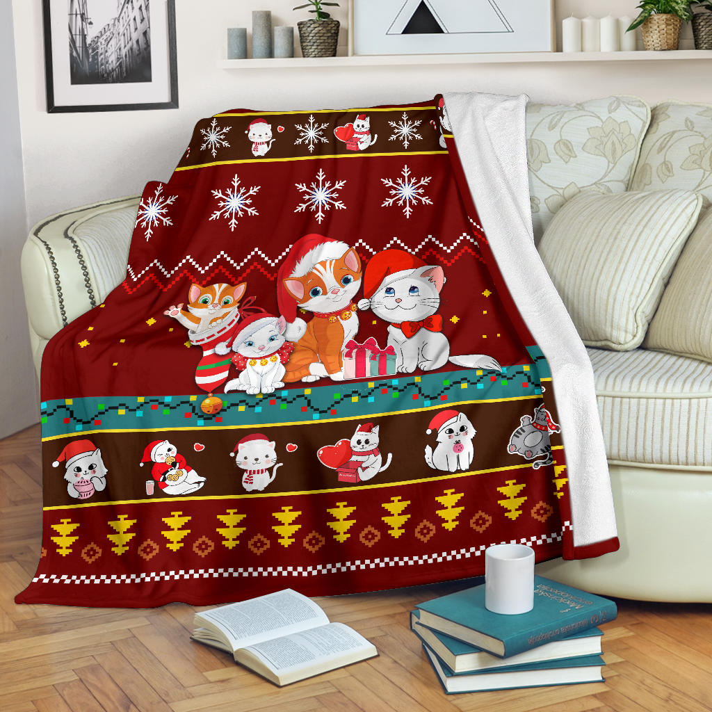 Cat Christmas Blanket Amazing Gift Idea