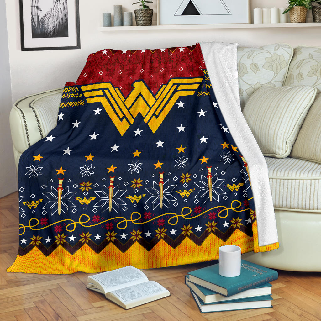 Wonder Woman Ugly Christmas Custom Blanket Home Decor