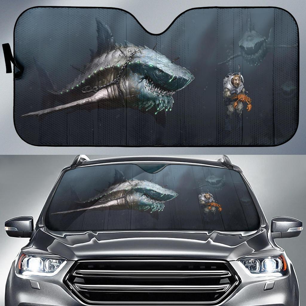 Megalodon Shark Auto Sun Shades Amazing Best Gift Ideas 2022