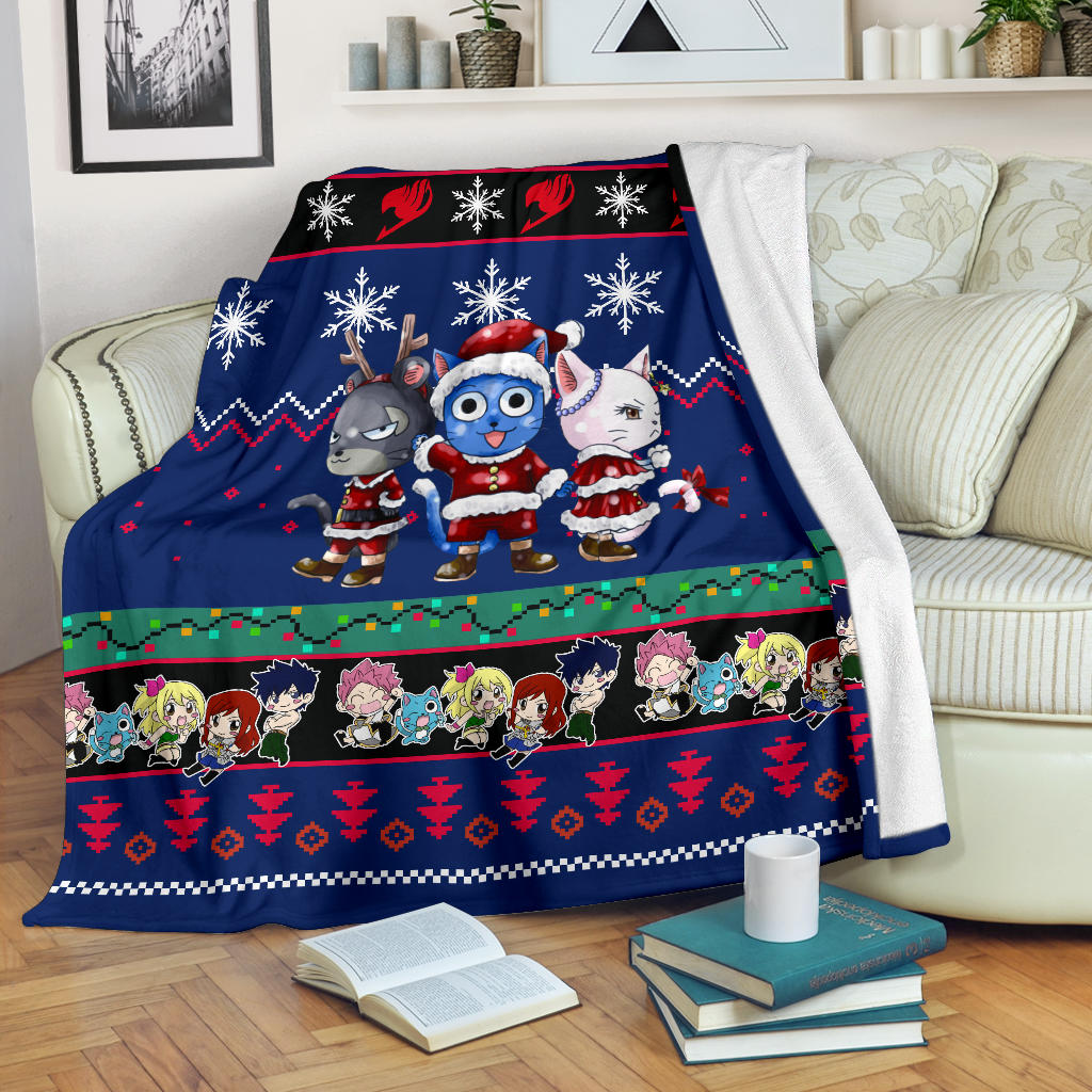 Blue Fairy Tail Christmas Blanket Amazing Gift Idea