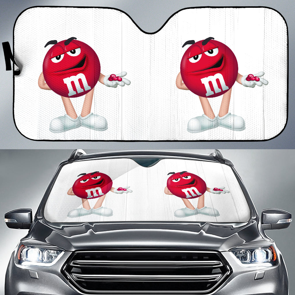 Red M&M Chocolate Auto Sun Shades