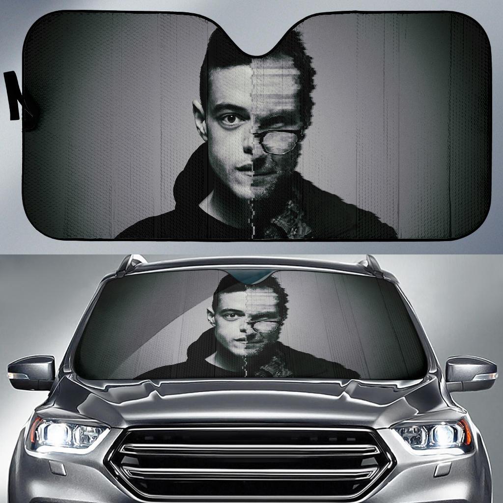 Mr Robot Glitch Rami Malek Car Sun Shade Gift Ideas 2022