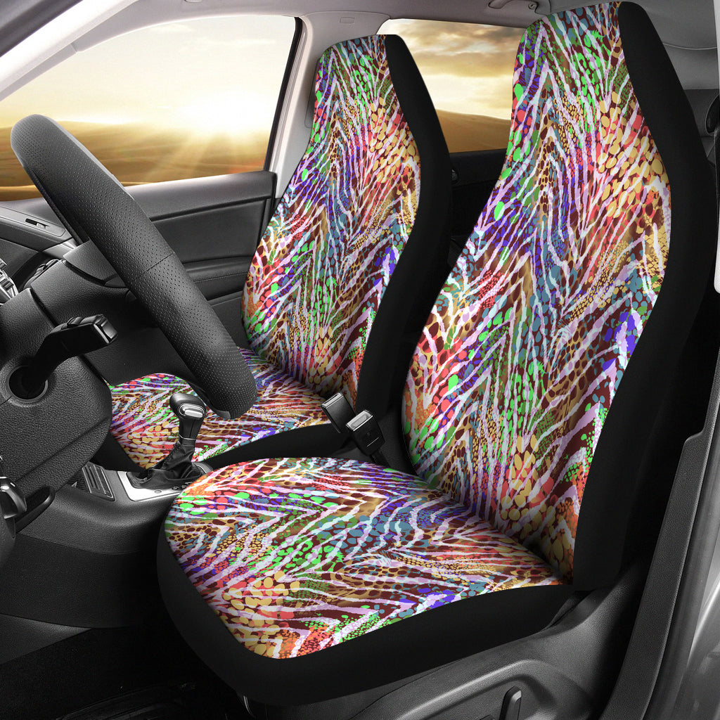 Rainbow Zebra Seat Covers