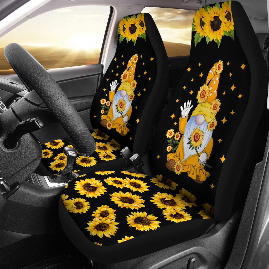 Cute Gnome With Sunflower Seat Covers