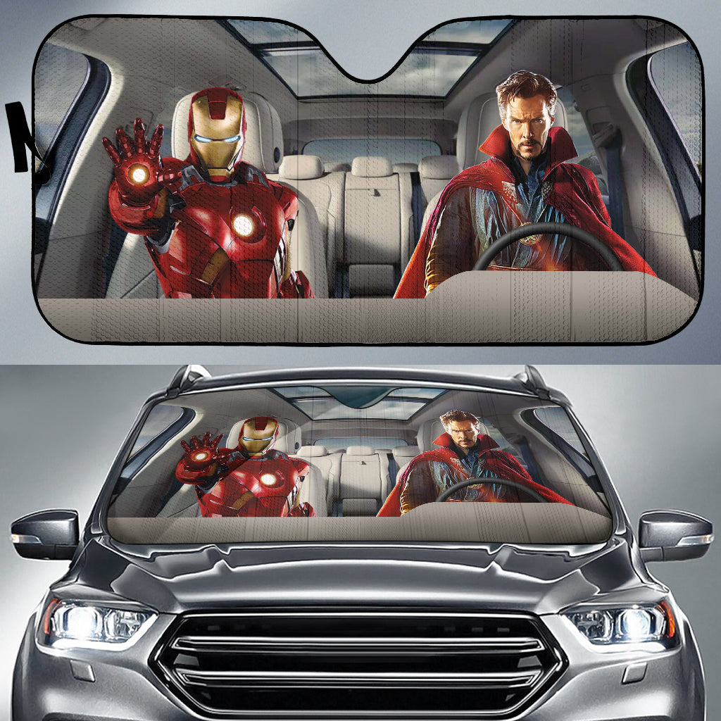 Dr. Strange And Iron Man Auto Sun Shade