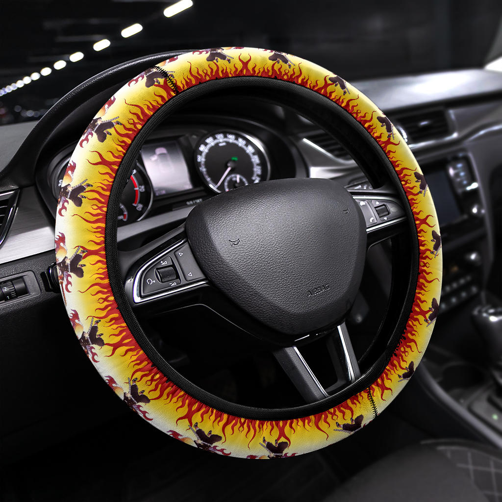 Rengoku Kyoxjuror Demon Slayer Anime Car Steering Wheel Cover 2