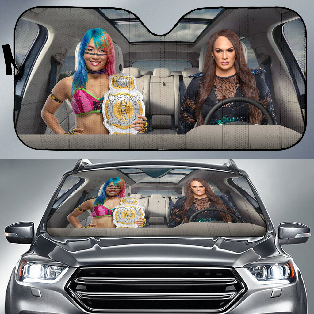 Nia Jax Vs Asuka Wwe Driving Auto Sun Shade