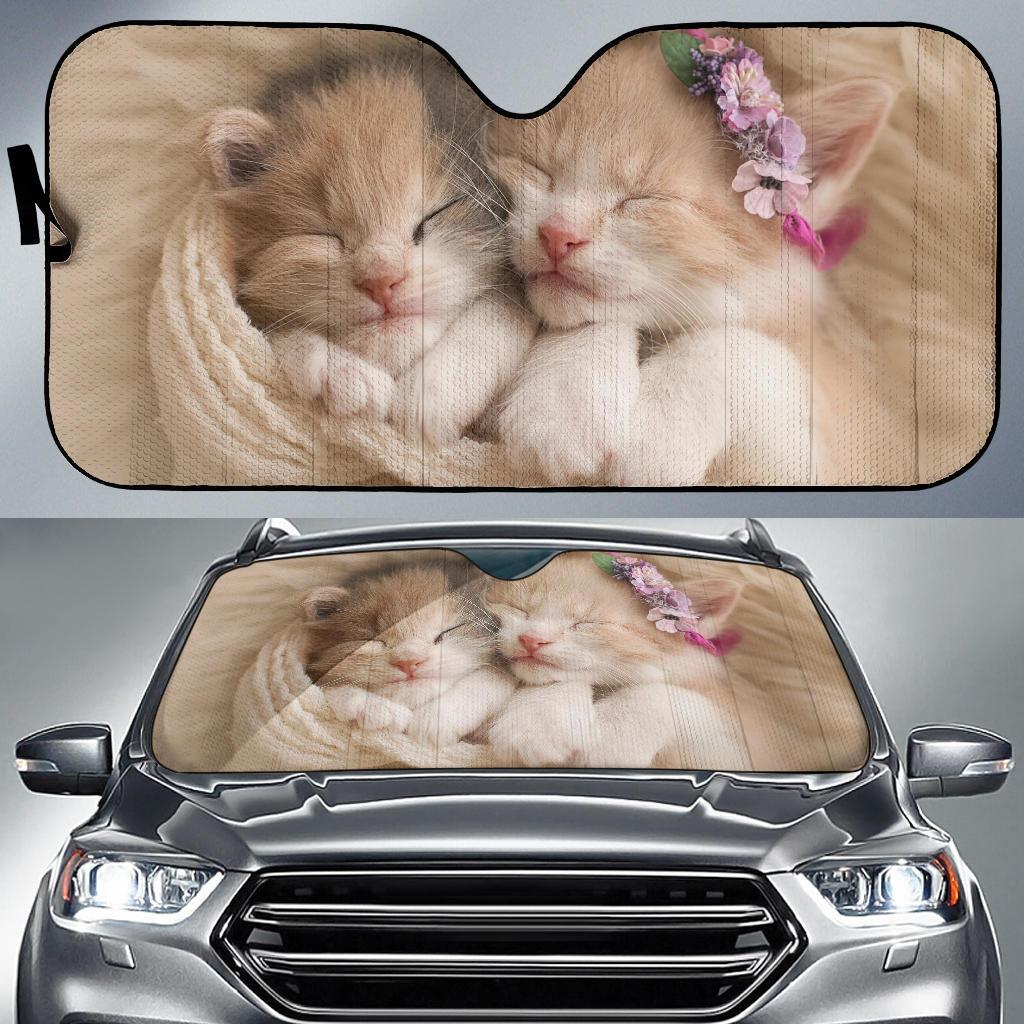 Cute Kittens Adorable Hd Car Sun Shade Gift Ideas 2022