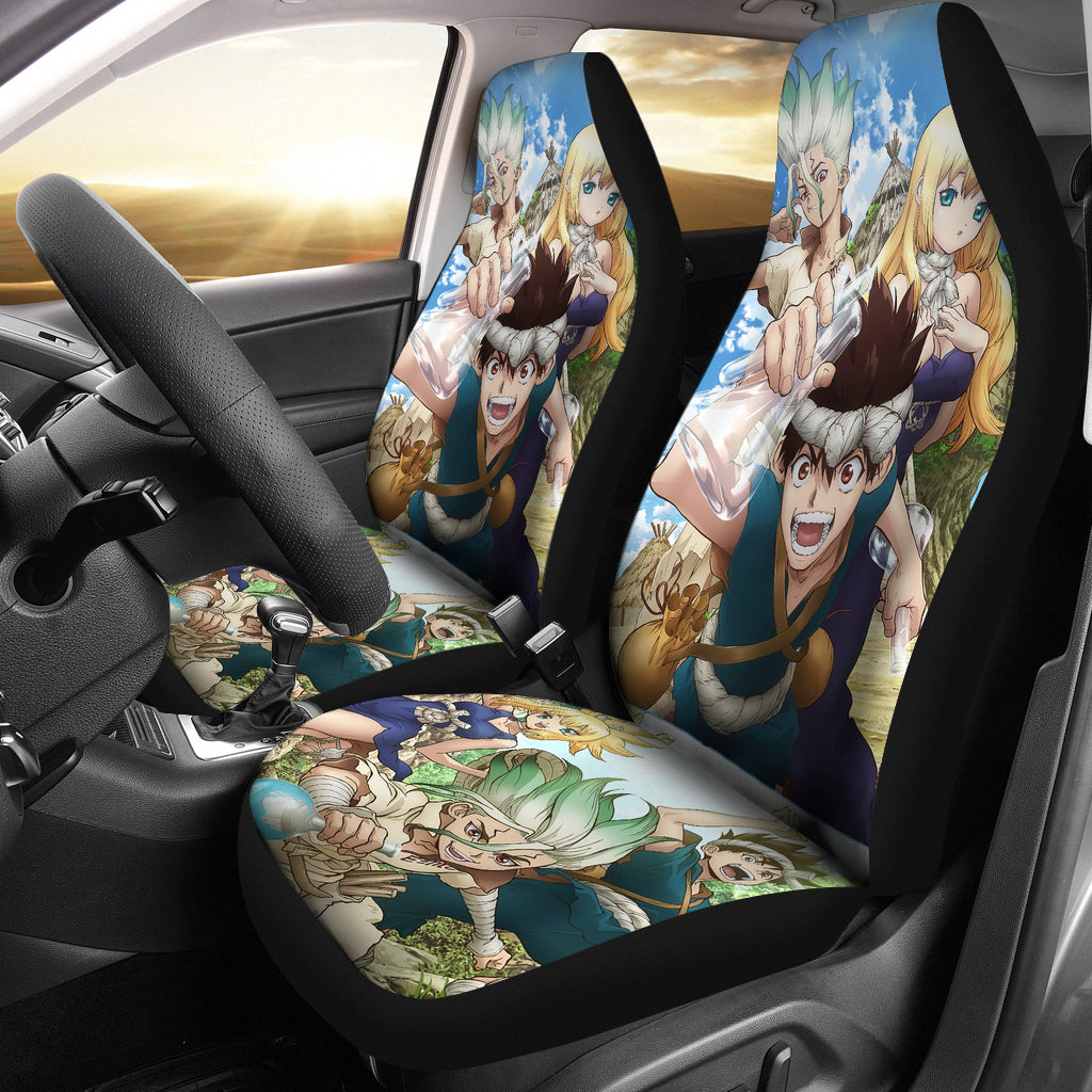 New Dr. Stone Stone Wars Car Seat Covers Gift For Fan Anime