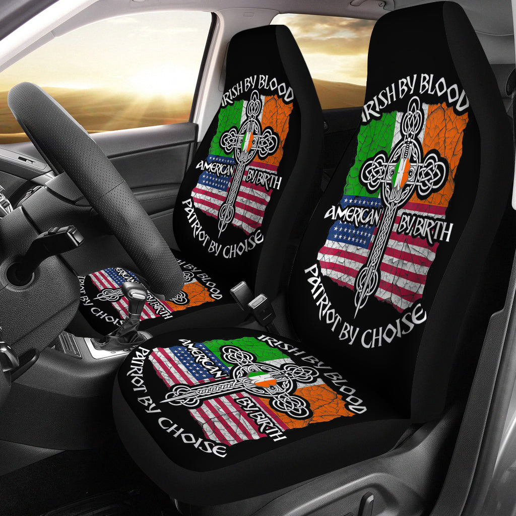 Patriotic Irish American Flag Shirt St.Patrick'S Day Car Seat Covers