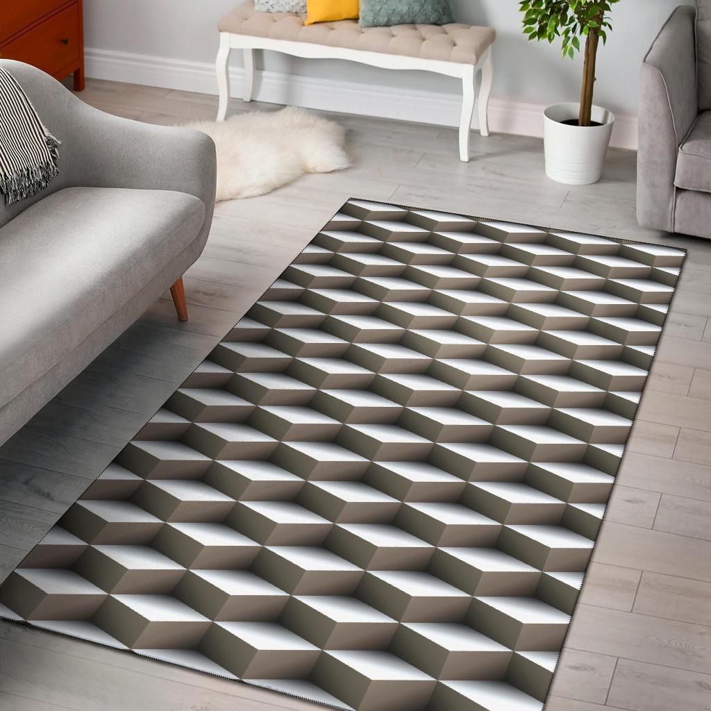 Cube Optical Illusion Area Rug Carpets