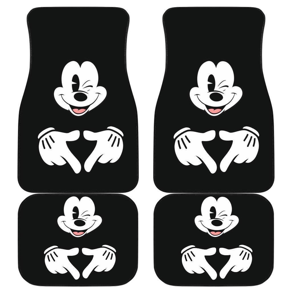 Mice Love Hand Sign Black & White Mice Mouse Car Floor Mats