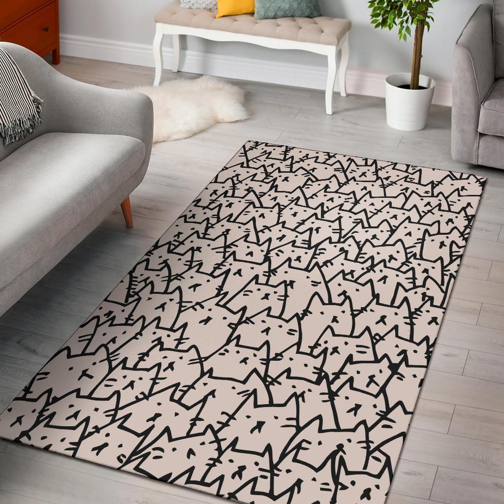 Brown Pusheen Cat Area Rug Carpet