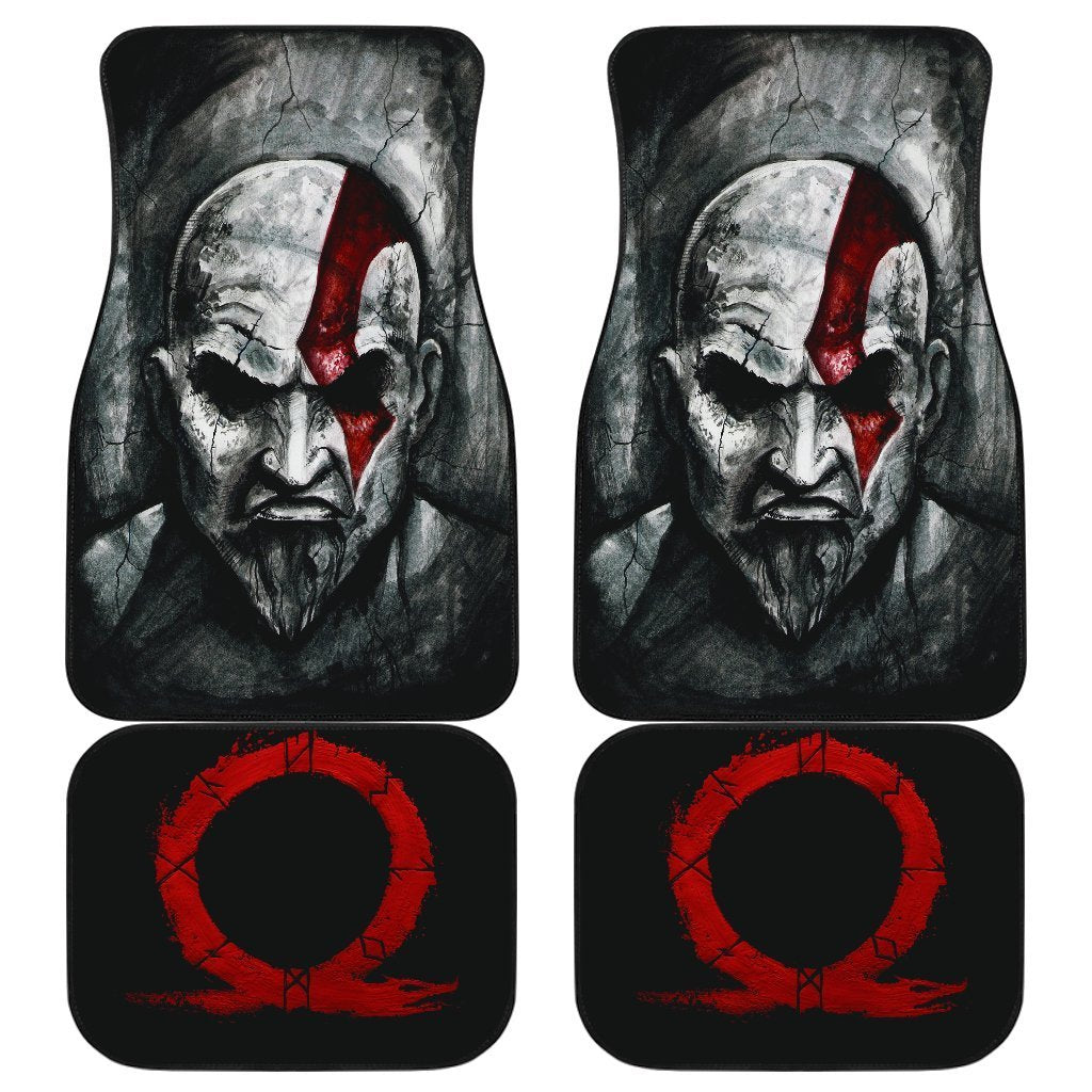 Kratos God Of War Angry Face & Logo Car Floor Mats