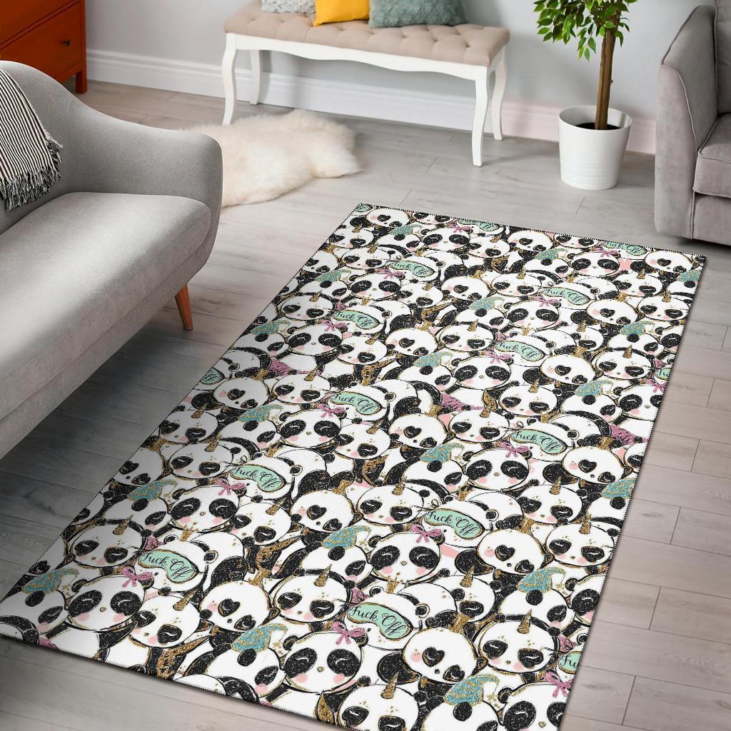 Cute Panda Fuck Off Area Rug Carpet