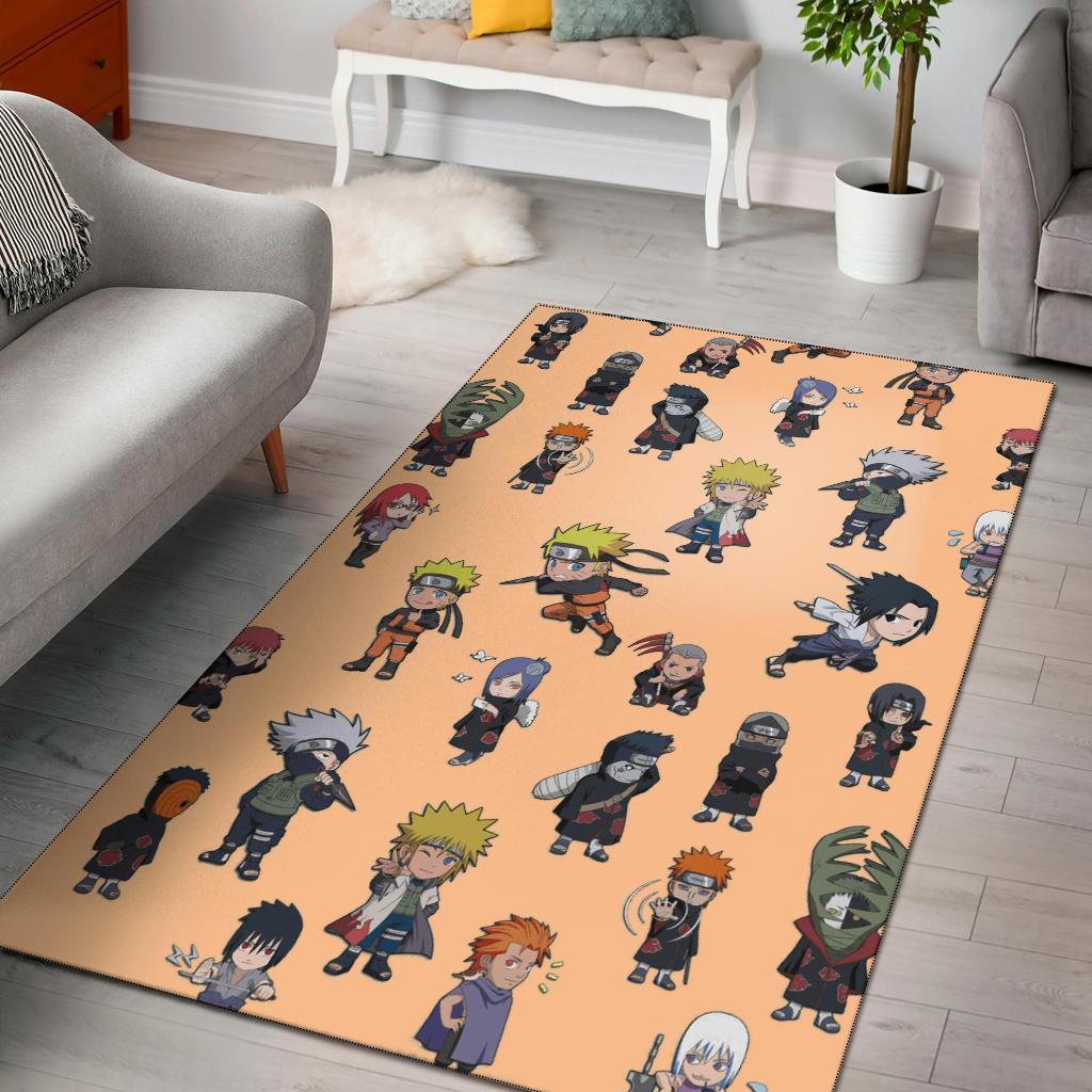 Cute Naruto Characters Chibi Area Rug Carpet