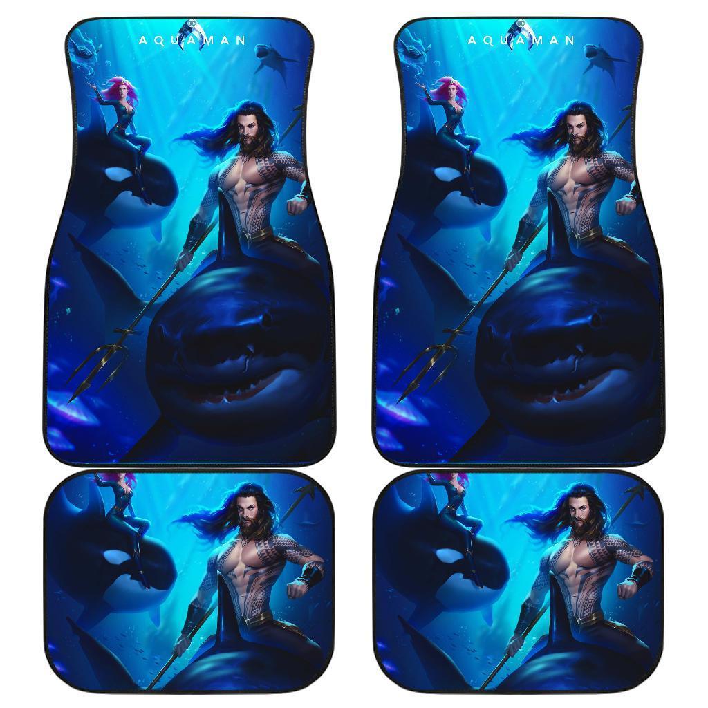 Aquaman Riding Shark Under The Sea Car Floor Mats