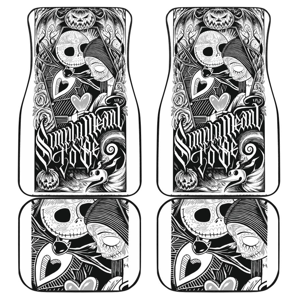 Jack Skellington Sally Art Couple Walt Car Floor Mats