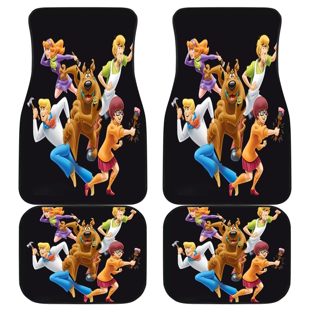 Schooby Doo Team Funny In Black Theme Car Floor Mats