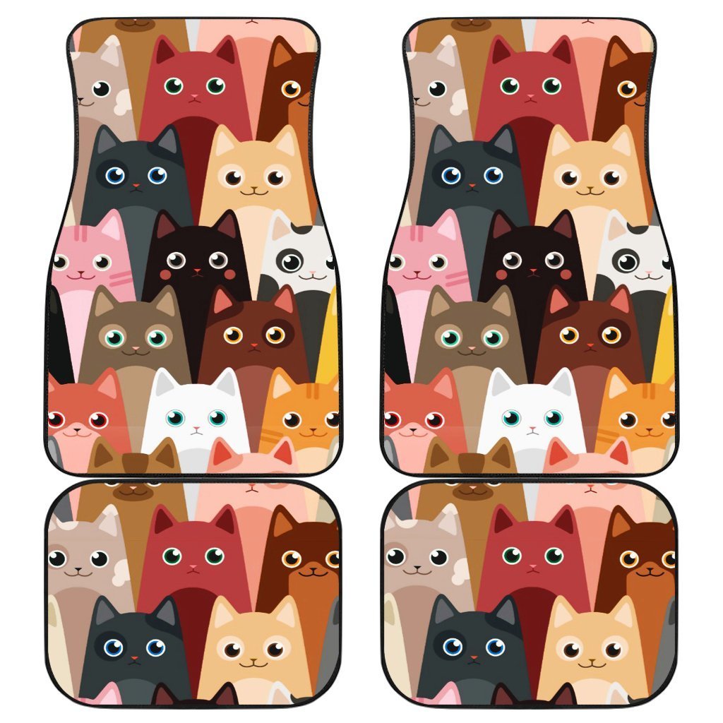 Colorfull Cats Funny Painting Car Floor Mats