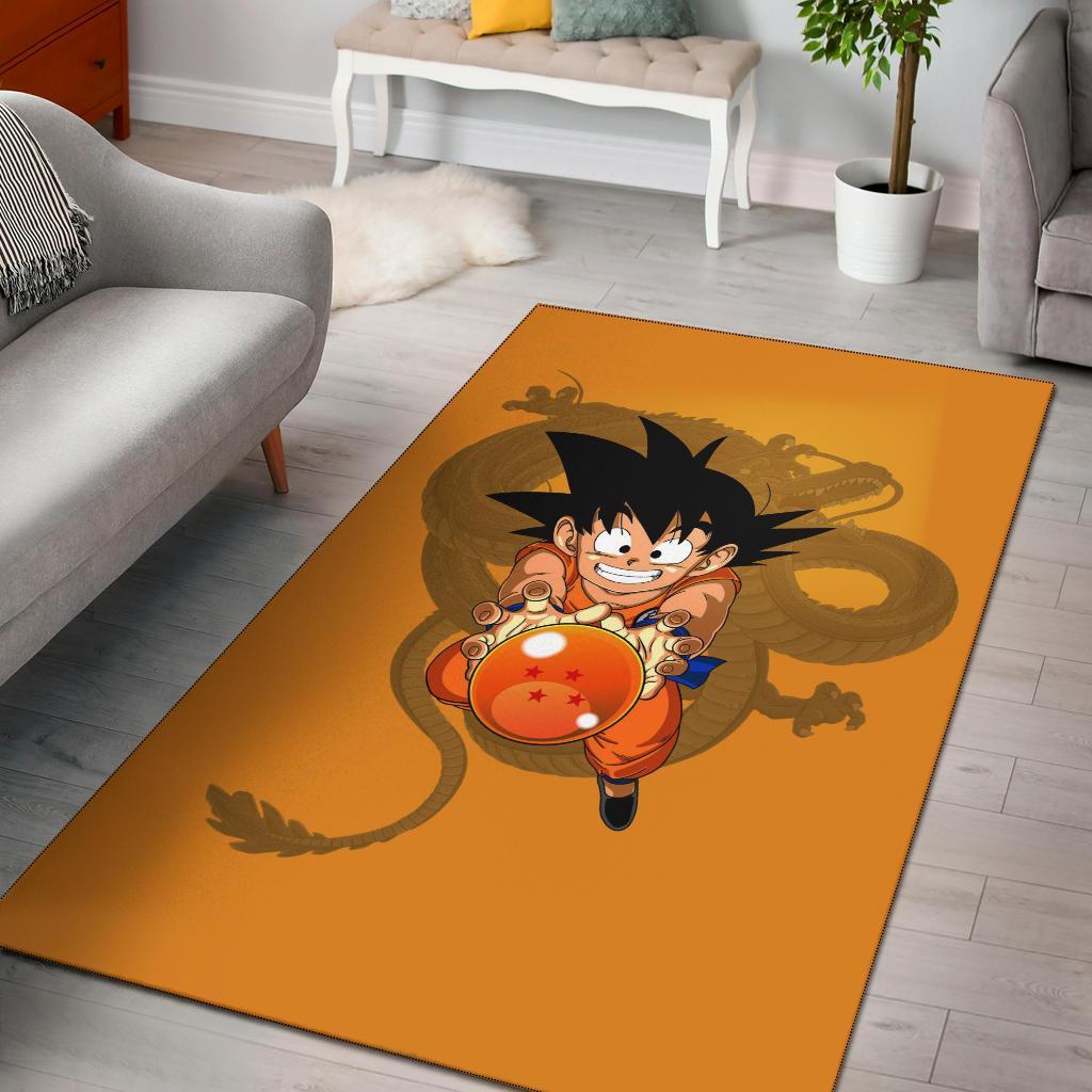 Goku Dragon Ball Orange Area Rug Carpet