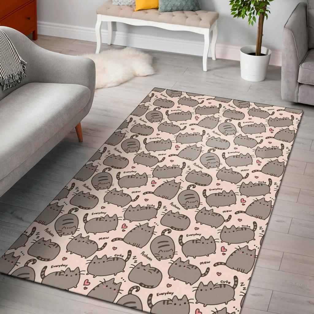 2022 Cute Pusheen Cat Pattern Area Rug Carpet