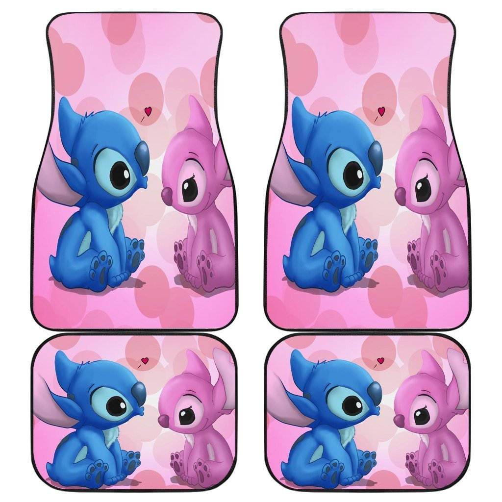 Stitch Love Couple Car Floor Mats