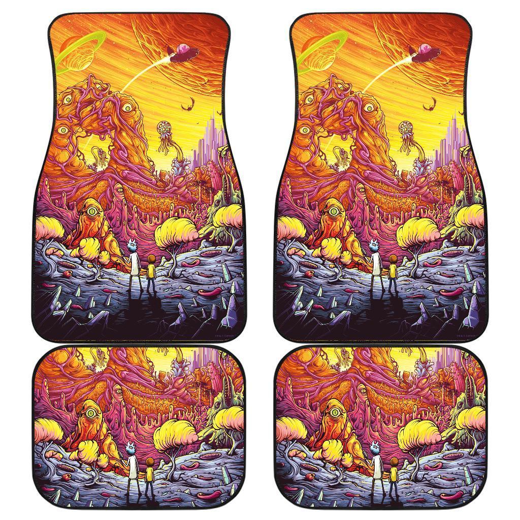 Rick Morty Cartoon Art Car Floor Mats