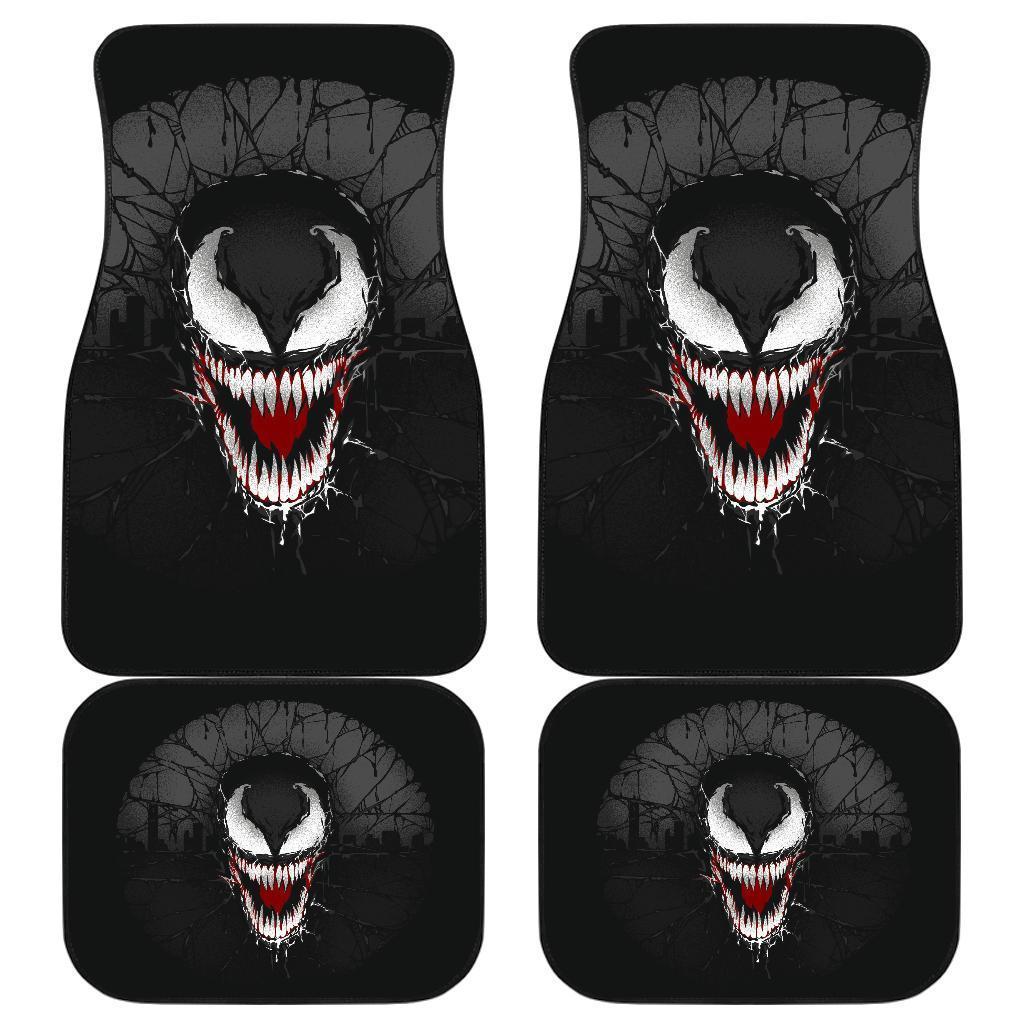 Venom Draw Cartoon Black & White Car Floor Mats