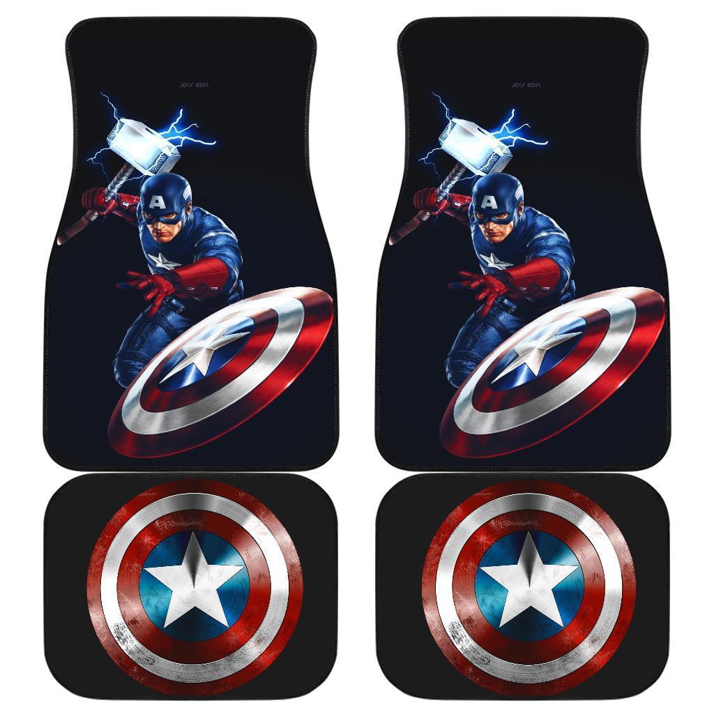 Captain America Shield & Hammer Car Floor Mats