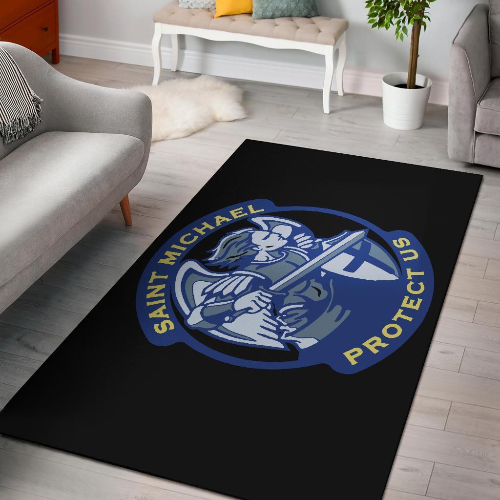 Saint Michael Protect Us Area Rug Carpet Ktsr