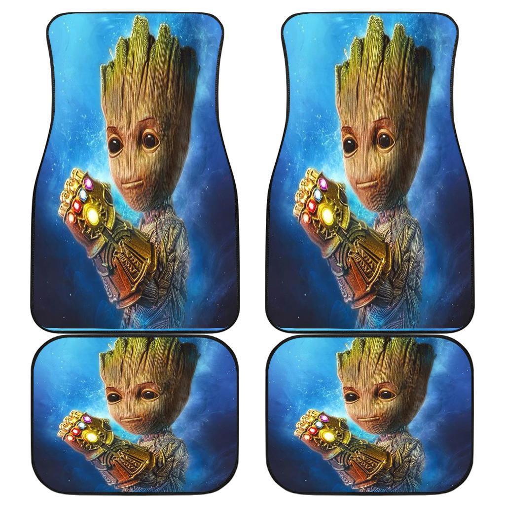 Baby Groot Bring Me Thanos With Infinity Gauntlet Car Floor Mats