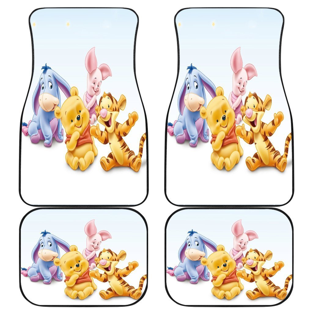 Pooh And Friends Funny Friendship In White Theme Car Floor Mats