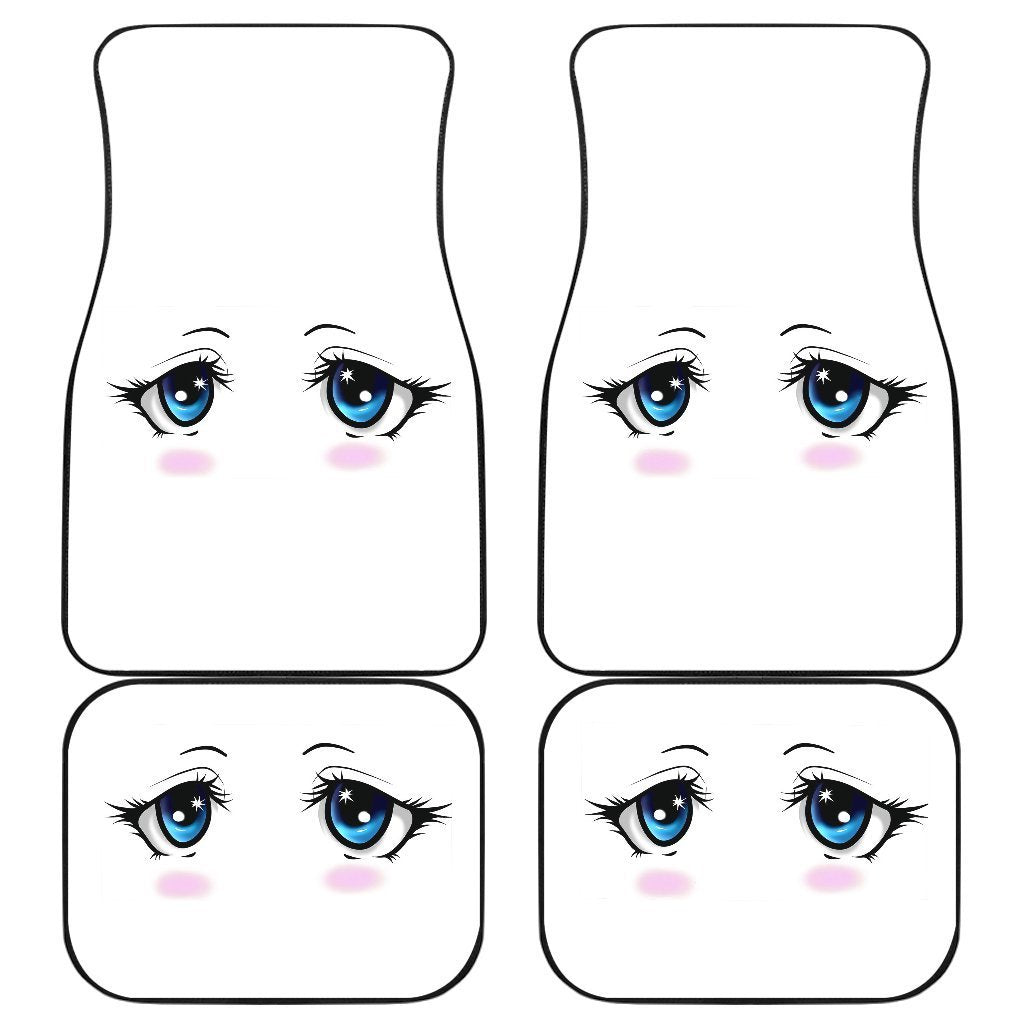 Cute Anime Shame Eyes Car Floor Mats